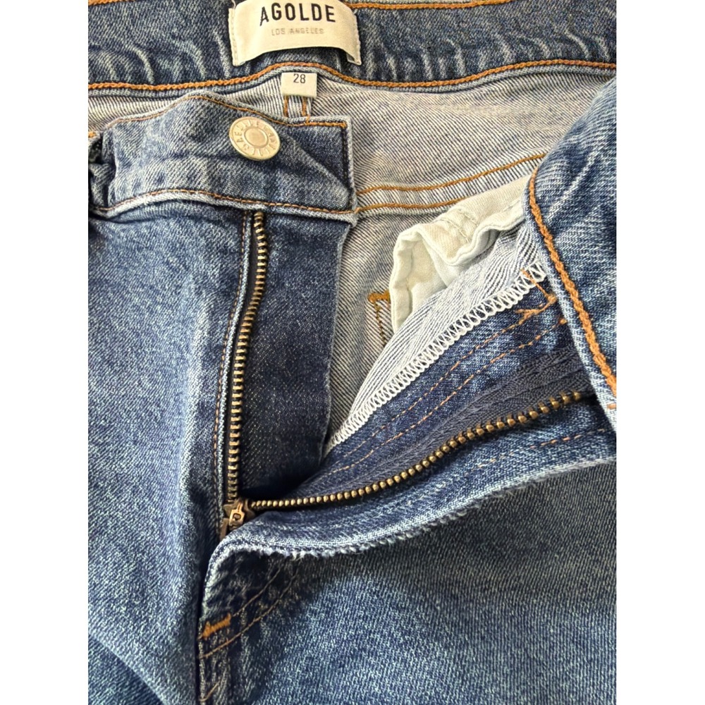 AGOLDE "Toni" Mid Rise Straight Leg Jeans Medium Wash Toni Fit Size 28 - Picture 9 of 14